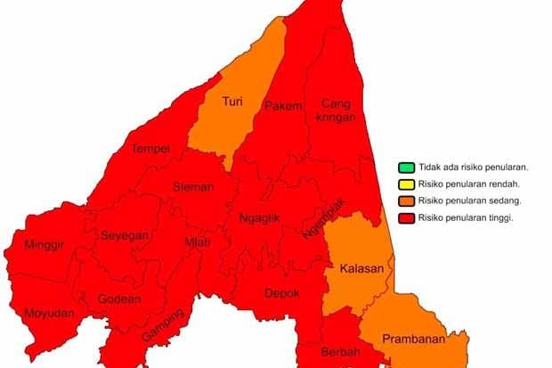Kabar Gembira, Tiga Kapenewonan di Sleman Tinggalkan Zona Merah Covid-19