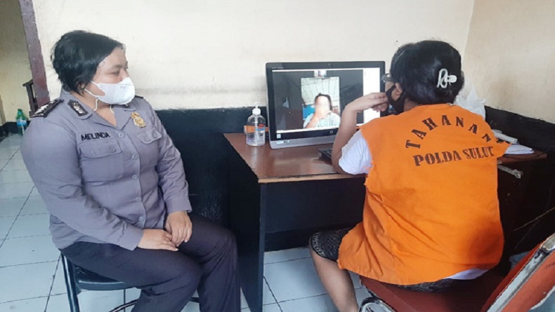 Obati Rindu Keluarga, Polda Sulut Fasilitasi Virtual Meeting Tahanan 