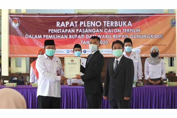 KPU Gunungkidul Resmi Tetapkan Sunaryanta - Heri Susanto Jadi Bupati Wakil Bupati Terpilih