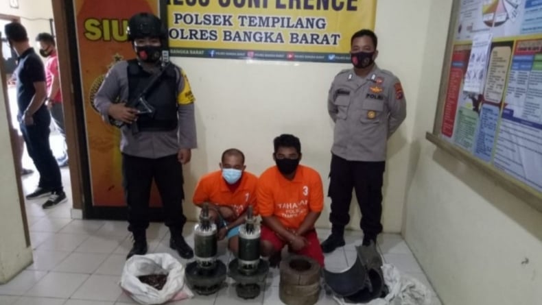 Nekat Curi Mesin Dinamo Perusahaan, 2 Laki-Laki di Bangka Barat Diringkus Polisi