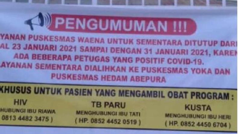 Ada Nakes Positif Covid-19, 2 Puskesmas di Jayapura Tutup Sementara 