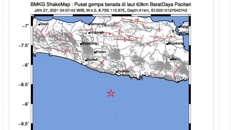 Gempa Pagi Ini M4 0 Guncang Pacitan Tak Berpotensi Tsunami Bagian 1