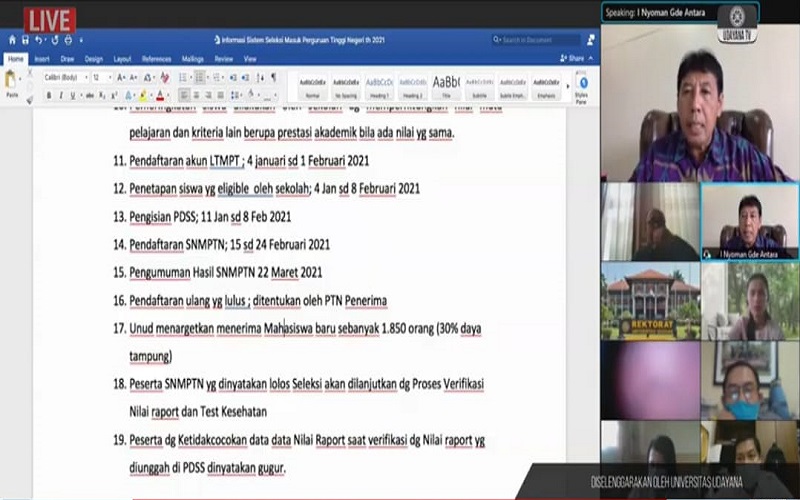 Universitas Udayana Bali Siap Menerima 6.349 Mahasiswa Baru