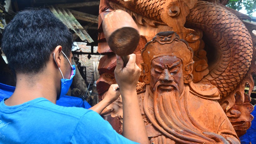 Kerajinan Patung Dewa Berbahan Kayu Jati dari Jepara Dijual ke Taiwan dan China - Bagian 2
