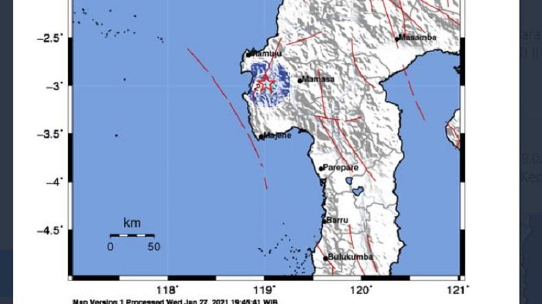 Gempa M3,6 Kembali Guncang Majene, Pusat Getaran di Darat