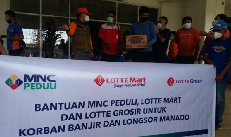 MNC Peduli, Lotte Mart dan Lotte Grosir Salurkan Bantuan bagi Korban Longsor-Banjir Manado