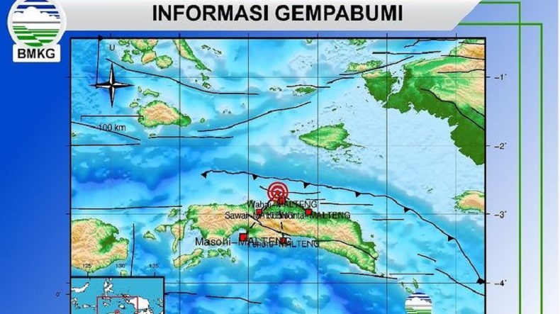 Gempa M3,6 Guncang Maluku Tengah, Kedalaman Getaran 10 Kilometer