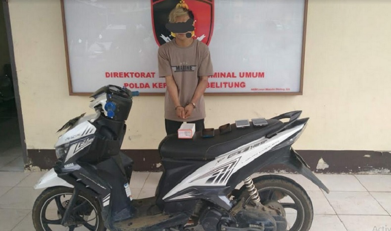 Rekaman CCTV Ungkap Residivis Curanmor Pembobol Toko Bunga di Bangka