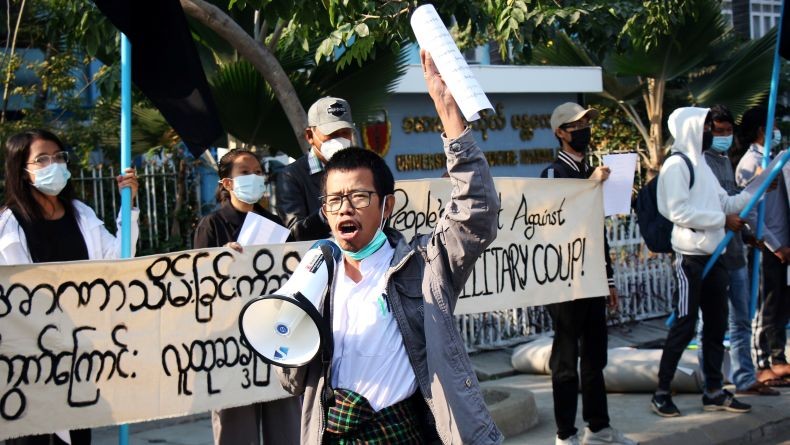 Militer Myanmar Tangkapi Demonstran Penentang Kudeta 