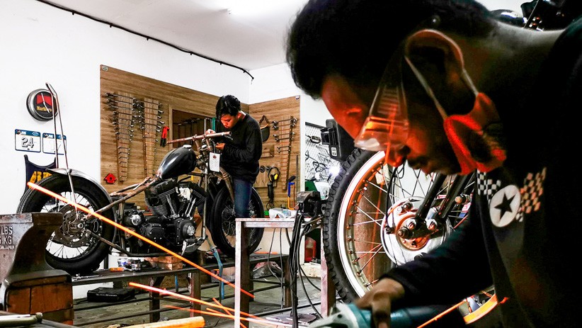 Intip Bengkel Modifikasi Motor Chopper di Jakarta Barat - Bagian 3