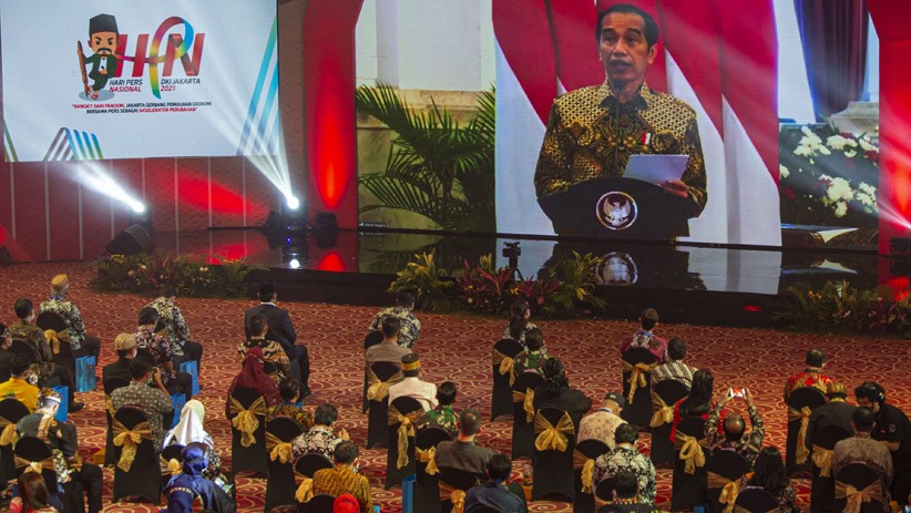 Foto Puncak Hari Pers Nasional, Presiden Jokowi Hadir Secara Virtual - Bagian 1