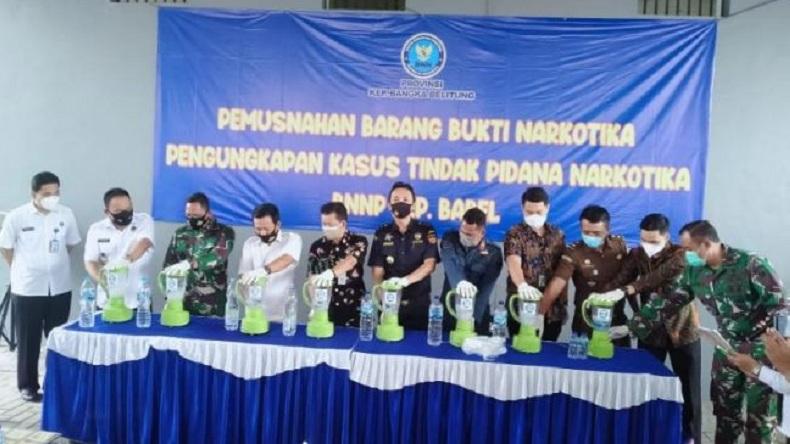 BNNP Babel Musnahkan Barang Bukti Sabu 4 Kg Hasil Penindakan