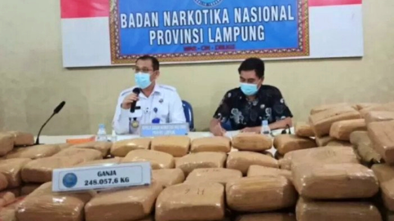Peredaran 248,057 Kg Ganja Dikendalikan Napi dari Lapas Rajabasa Lampung