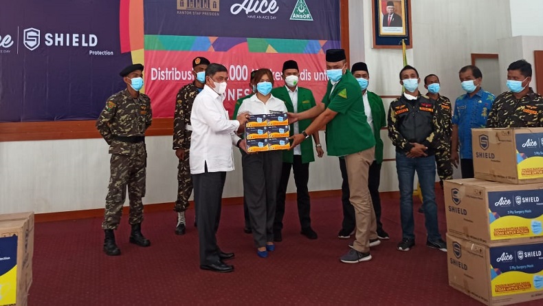 Cegah Klaster Baru Covid-19 Pascalibur Panjang, GP Ansor Bagikan Masker di Deliserdang