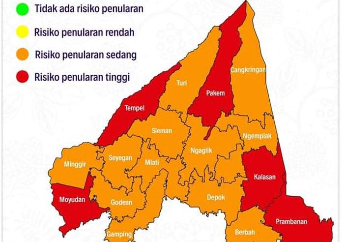 PTKM Berhasil Turunkan Kasus Covid-19, Sleman Kini Masuk di Zona Orange
