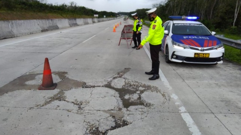 Catat! Ini Deretan Jalan Berlubang Hasil Pengecekan Ditlantas Polda Lampung 