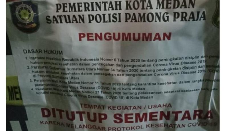 Medan Night Market Ditutup Sementara Gegara Langgar Protokol Kesehatan 