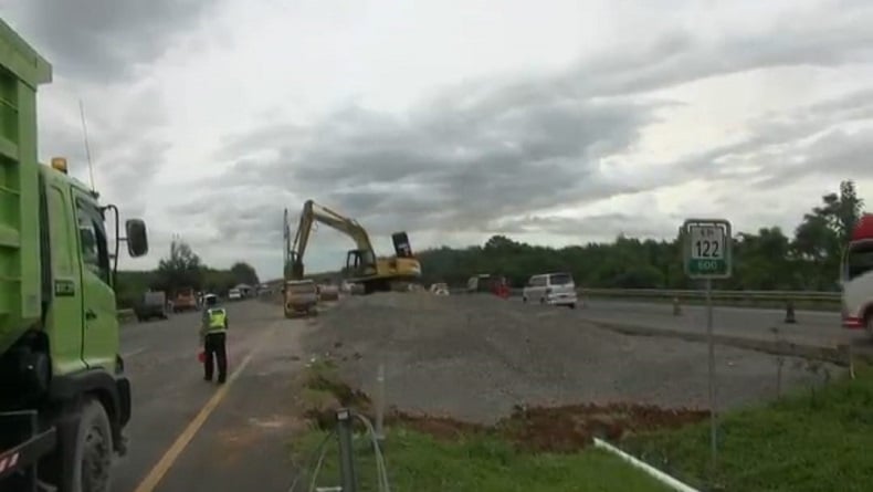 Km 122.400 Tol Cipali Ambles, Perbaikan dan Pembuatan Jalur Darurat Dikebut