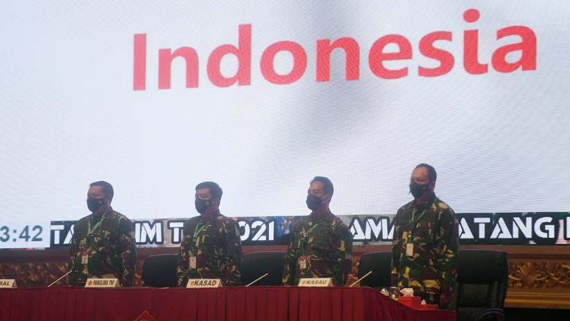 Menhan Prabowo Subianto Hadiri Rapim TNI 2021 - Bagian 3