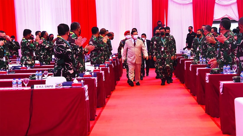 Menhan Prabowo Subianto Hadiri Rapim TNI 2021 - Bagian 1