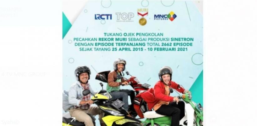 Raih Rekor MURI, Tukang Ojek Pengkolan Tercatat Sebagai Sinetron Dengan ...