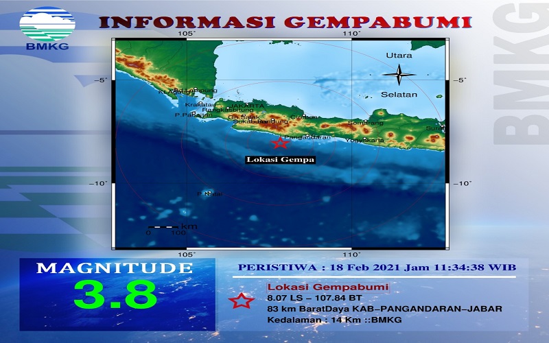 Gempa Bumi 3,8 SR Guncang Garut, Tak Timbulkan Kerusakan