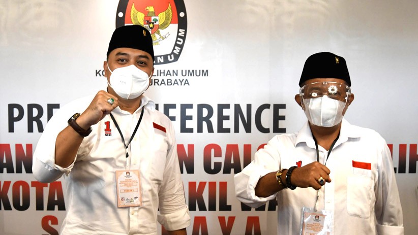Eri Cahyadi - Armuji Ditetapkan KPU sebagai Pemenang Pilkada Surabaya