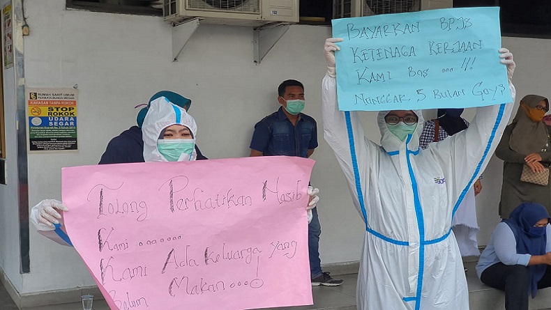 Gaji Tak Kunjung Dibayar, Nakes RSU Permata Bunda Medan Unjuk Rasa