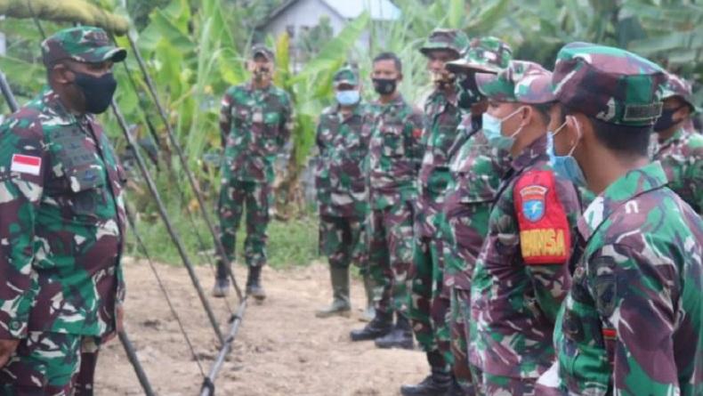 Satgas TMMD Ke-110 Kodim Putussibau Bentuk Posko Tangguh Tanggap Covid-19