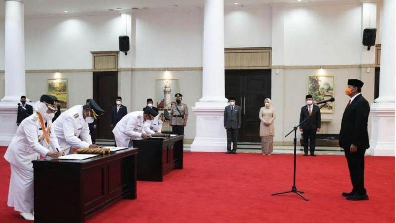 Lantik Bupati Serang dan Wali Kota Cilegon, Ini Pesan Gubernur Banten Wahidin Halim