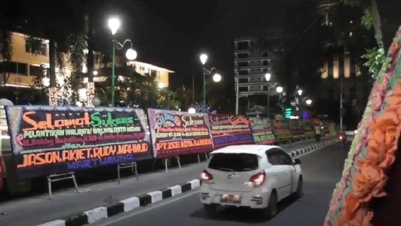 Jelang Pelantikan Bobby-Aulia, Karangan Bunga Banjiri Kantor DPRD dan Wali Kota Medan