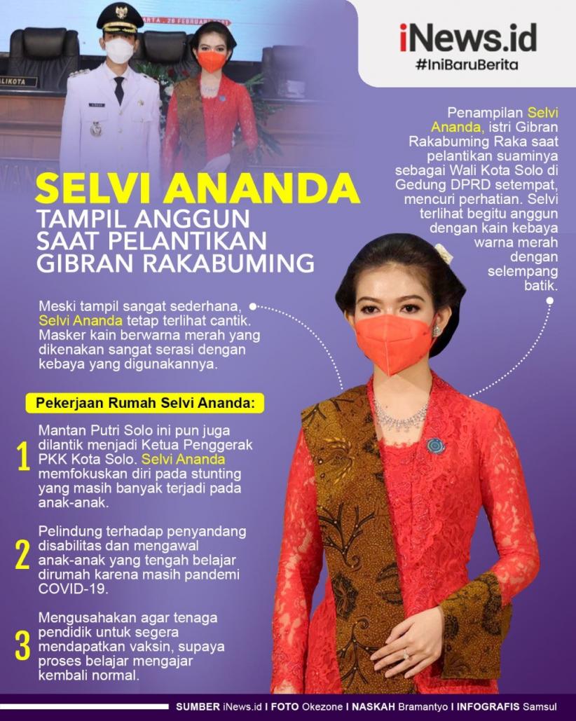 Infografis Selvi Anada Tampil Anggun saat Pelantikan Gibran Rakabuming 