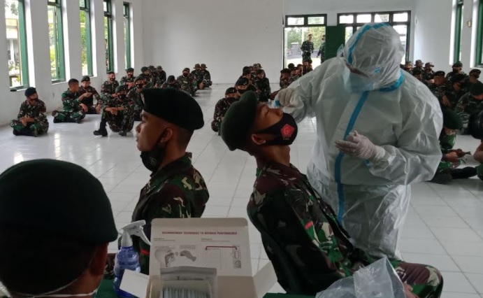 Satgas TMMD Kodim 0415/Batanghari Jalani Rapid Antigen, Begini Hasilnya