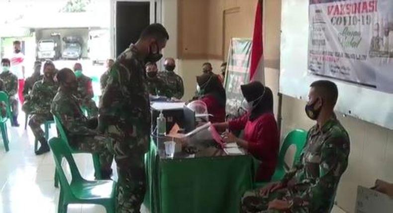 Ratusan Babinsa Kodim Kendal Jalani Vaksinasi Covid-19 