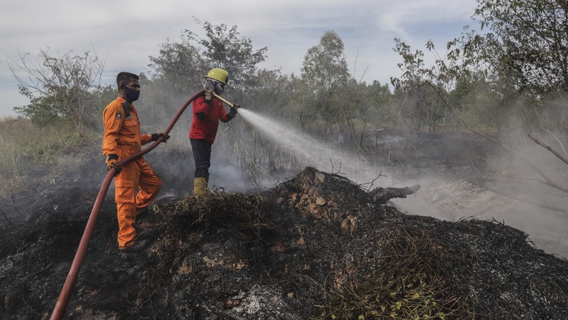 Kebakaran Lahan di Batam akibat Warga Membakar Sampah  - Bagian 1