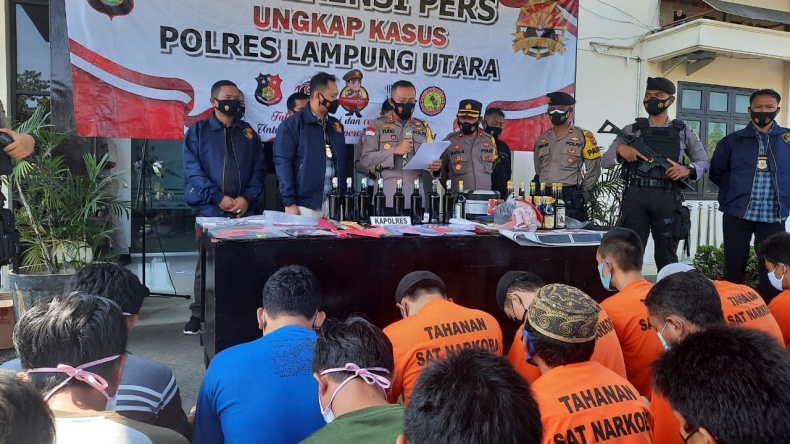 Gelar Operasi 2 Pekan, Polres Lampung Utara Gulung 52 Pelaku Kejahatan