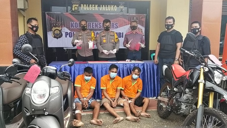 Melawan saat Ditangkap, 3 dari 5 Komplotan Curanmor di Muarojambi Didor Polisi