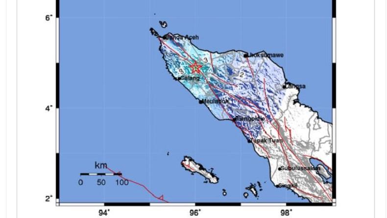 Gempa Bumi M4,9 Guncang Aceh Jumat Pagi, Pusat Getaran di Darat