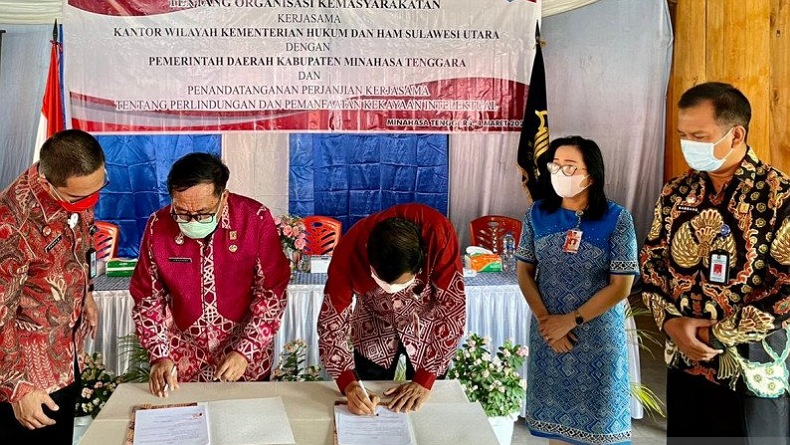 title Kemenkumham Sulut-Pemkab Minahasa Tenggara MoU Kekayaan Intelektul Kemenkumham Sulut-Pemkab Minahasa Tenggara MoU Kekayaan Intelektul
