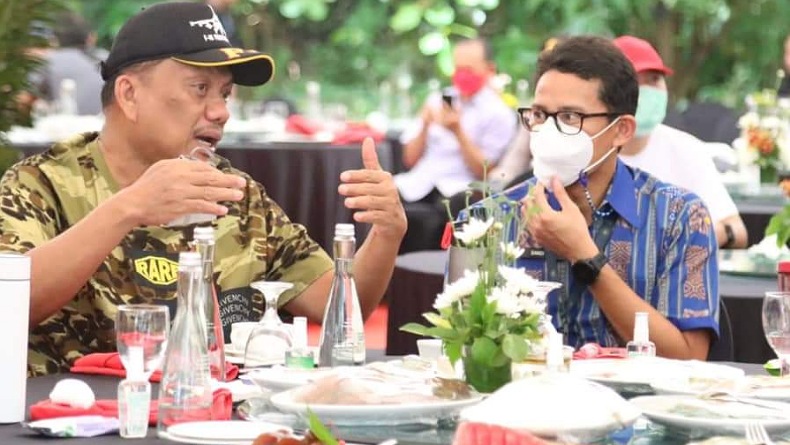 Menparekraf Sandiaga dan Gubernur Sulut Olly Dondokambey Bahas Pengembangan KEK Likupang