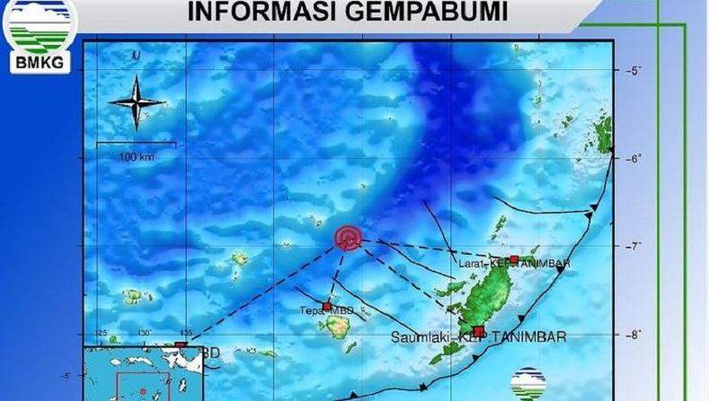Gempa Bumi M4,3 di Perairan Maluku, Pusat Getaran di Laut