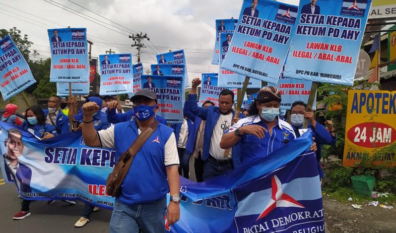 Aksi Turun Jalan, Kader Demokrat Solo Raya: Lawan Manuver Kubu Moeldoko
