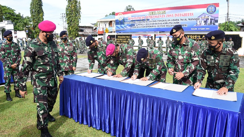 Lantamal VIII dan Lanudal  Manado Siap Bangun Zona Integritas