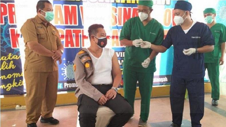 100 Personel Polres Bangka Tengah Sudah Divaksin Covid-19 Tahap Pertama