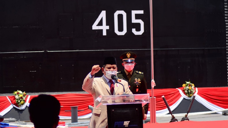 Menhan Prabowo Subianto Terima Kapal Selam Alugoro-405 dari PT PAL, Karya Anak Bangsa