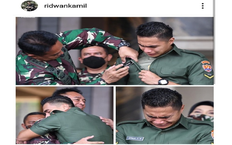Unggah Foto Tangis Haru Serda Manganang, RK: Selamat Berbahagia
