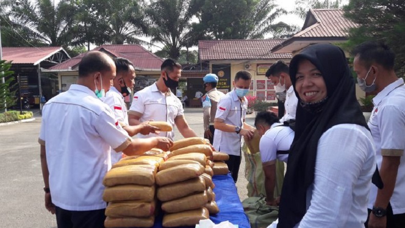 Polres Langkat Gagalkan Penyelundupan 93 Kg Ganja asal Aceh