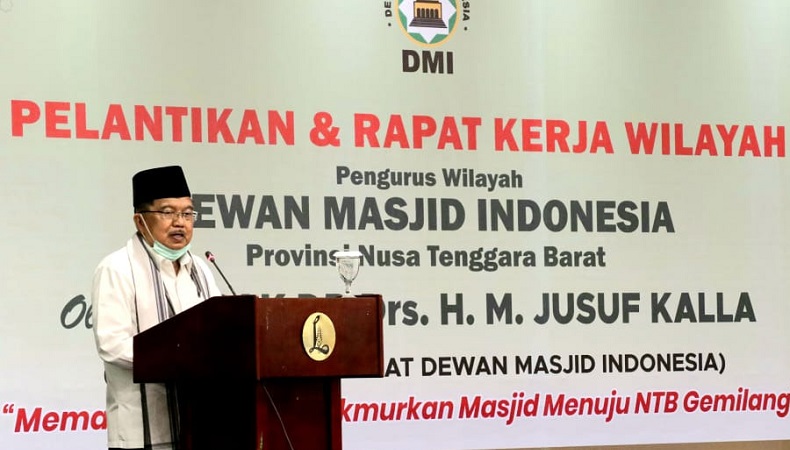 Rakernas DMI di Mataram, Jusuf Kalla Sebut Masjid Akan Jadi Lokasi Vaksinasi Covid-19