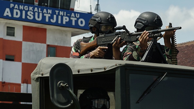 Aksi Paskhas TNI AU Tembakkan Mortir saat Terjadi Gangguan Keamanan - Bagian 2