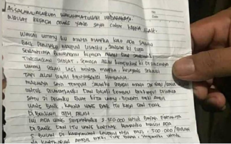 title Surat Wasiat Pelaku Bom Bunuh Diri Makassar Beredar di Medsos, Begini Isinya Surat Wasiat Pelaku Bom Bunuh Diri Makassar Beredar di Medsos, Begini Isinya